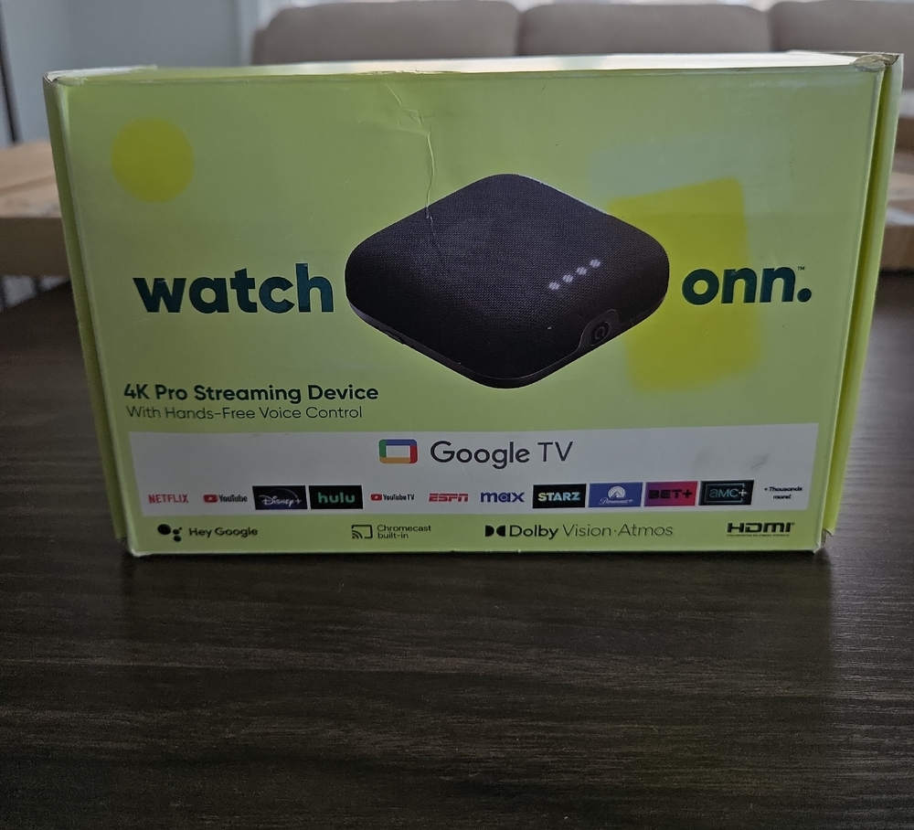 ONN 4K Pro Streaming Device with Google TV – Open Box, Complete Set